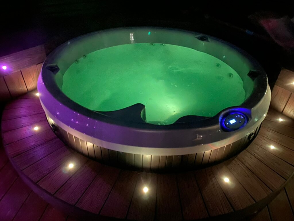 Composite Decking, Sunken Hot Tub, Gazebo Billinge Abel